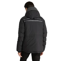 Mikkel Mixed Media Parka Coat with Detachable Inner Hood