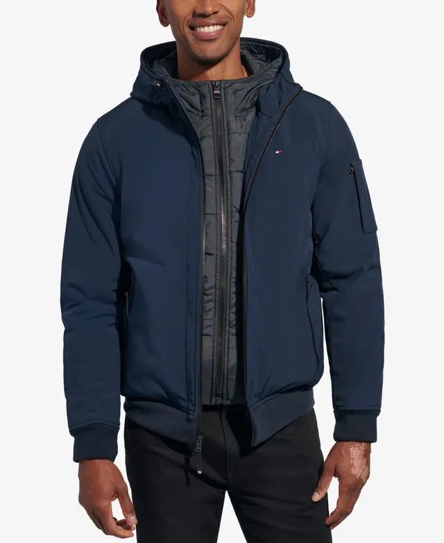 Tommy Hilfiger Men's Faux-Fur-Collar Bomber Jacket