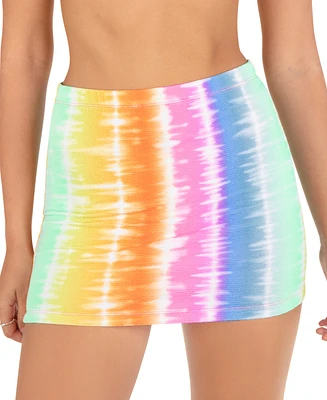 Hurley Juniors' Ombre Rainbow Cover-Up Mini Skirt