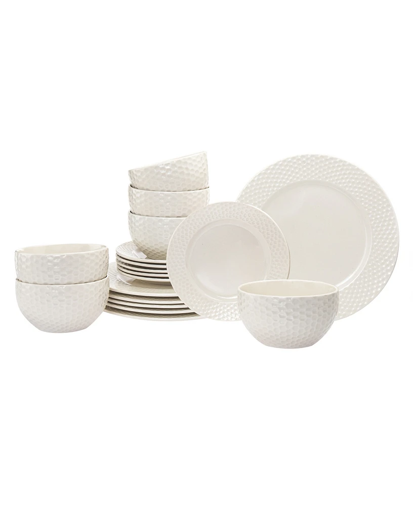 Godinger White Porcelain 18 Pc. Dinnerware Set, Service for 6