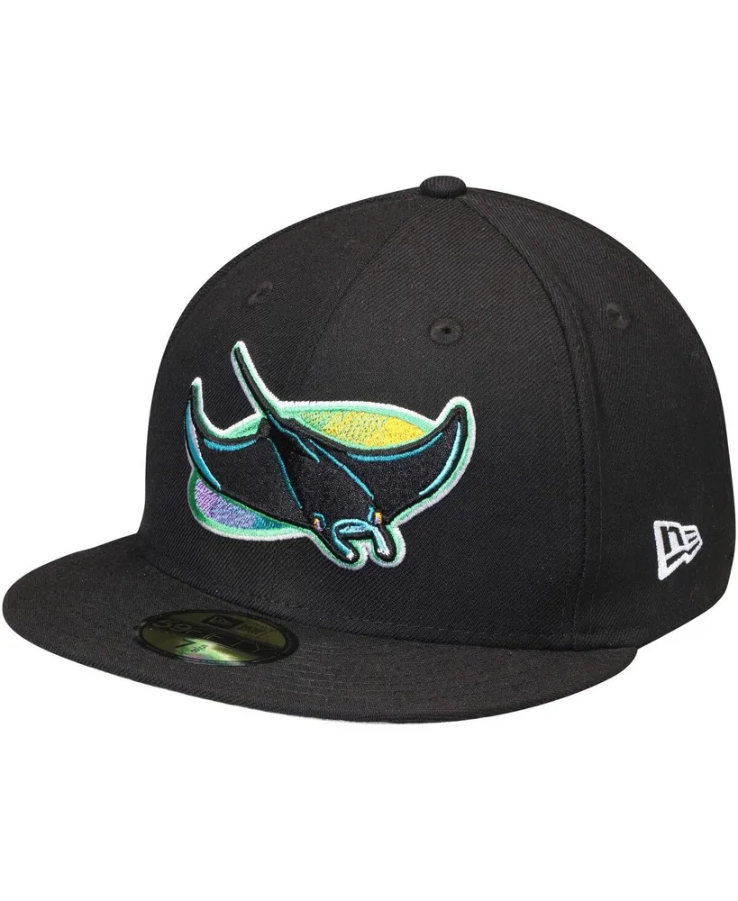 Men's New Era Black Tampa Bay Rays Cooperstown Collection Wool 59FIFTY Fitted Hat