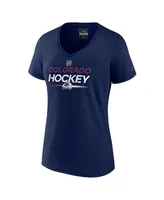 Women's Fanatics Navy Colorado Avalanche Authentic Pro V-Neck T-shirt