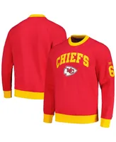 Men's Tommy Hilfiger Red, Gold Kansas City Chiefs Reese Raglan Tri-Blend Pullover Sweatshirt