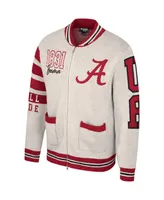 Men's and Women's The Wild Collective Cream Alabama Crimson Tide Jacquard Full-Zip Sweater