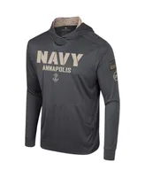 Men's Colosseum Charcoal Navy Midshipmen Oht Military-Inspired Appreciation Long Sleeve Hoodie T-shirt