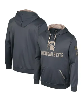Men's Colosseum Charcoal Michigan State Spartans Oht Military-Inspired Appreciation Pullover Hoodie