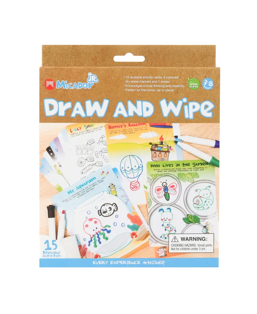 Micador jR. Draw Wipe Activity Set, 15