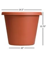 Hc Companies The Plastic Classic Planter, Clay, 14 inches