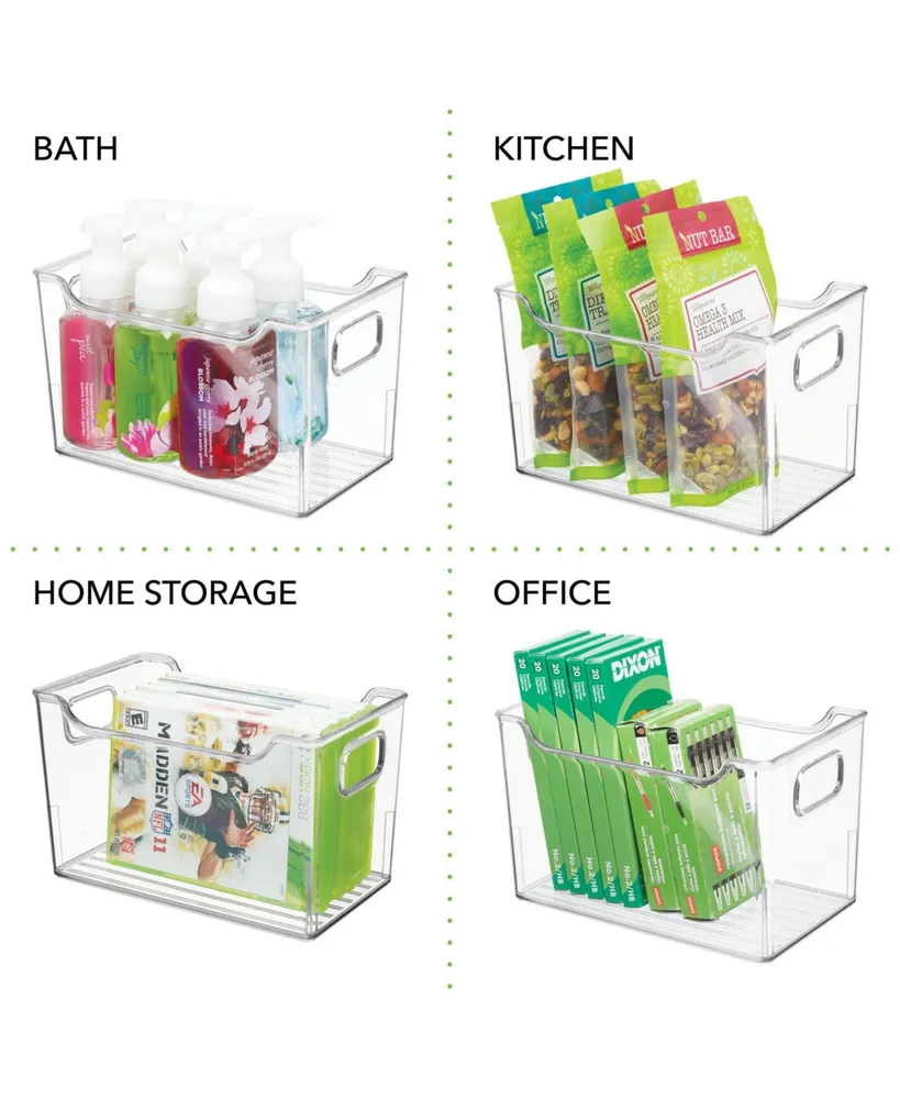 mDesign Large Plastic Household Storage Organizer Bin with Handles