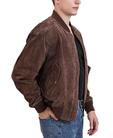 Landing Leathers Men Ma-1 Suede Leather Flight Bomber Jacket