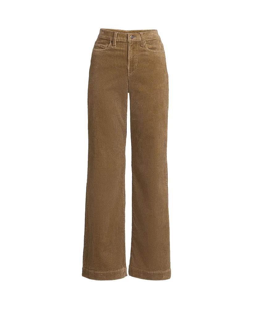 Lands' End Women's High Rise Wide Leg Corduroy Pants