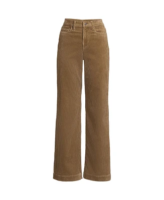 Lands' End Women's High Rise Wide Leg Corduroy Pants