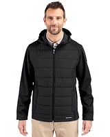 CutterBuck Big & Tall Cutter Buck Evoke Hybrid Eco Softshell Recycled Full Zip Hooded Jacket