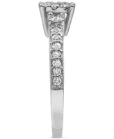 Diamond Halo Engagement Ring (5/8 ct. t.w.) in 14k White Gold