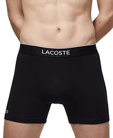 Lacoste Men's Crocodile-Print Stretch Boxer Brief Set, 3-Pack - Silver