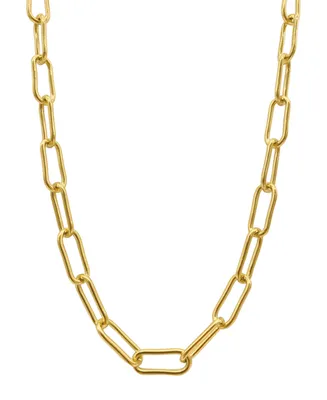 Adornia 14k Gold-Plated Wide Chunky Paperclip Chain 18" Necklace