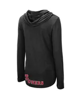 Women's Colosseum Black Oklahoma Sooners My Lover Lightweight Hooded Long Sleeve T-shirt