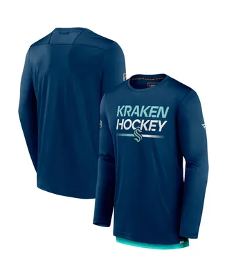 Men's Fanatics Deep Sea Blue Seattle Kraken Authentic Pro Long Sleeve T-shirt