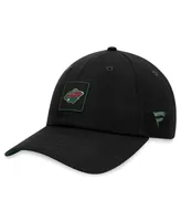 Men's Fanatics Black Minnesota Wild Authentic Pro Rink Adjustable Hat