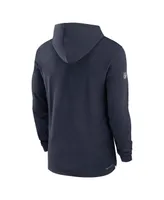 Men's Nike Navy Chicago Bears Sideline Performance Long Sleeve Hoodie T-shirt