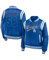 Women's Wear by Erin Andrews Royal Los Angeles Dodgers Football Bomber Full-Zip Jacket