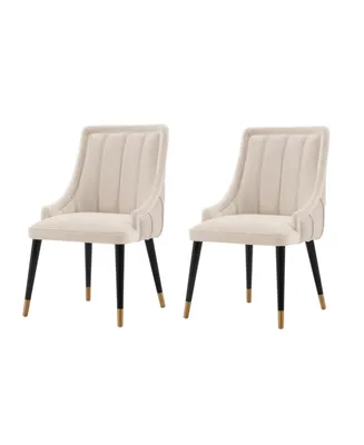 Manhattan Comfort Eda 2-Piece Velvet Upholstered Dining Chair Set