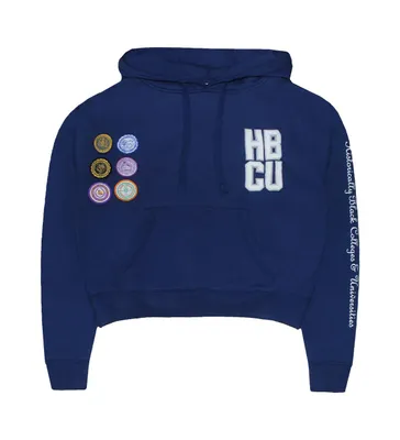Cross Colours Mens Hbcu Patches Crop Hoodie