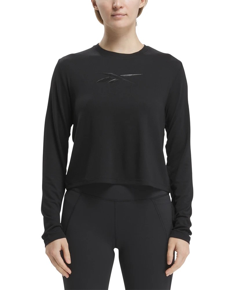 Reebok Women's Dream Blend Long-Sleeve Logo T-Shirt