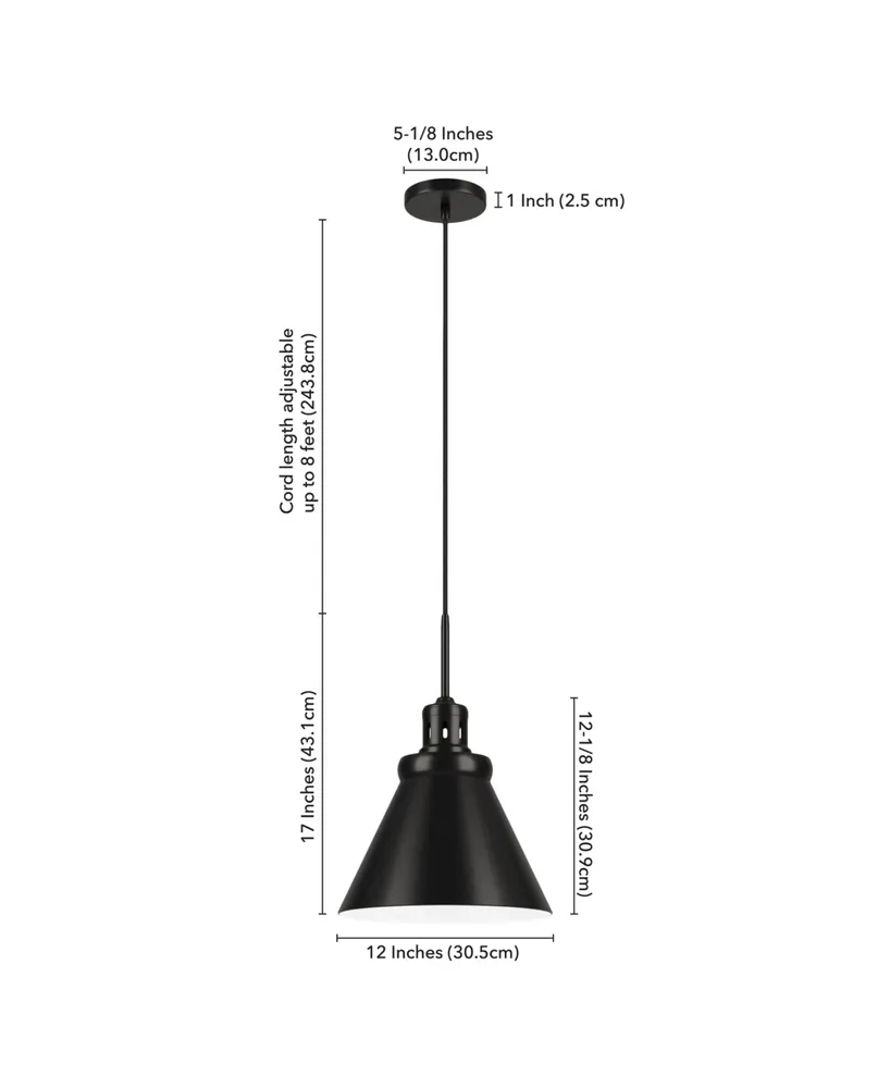 Zeno 12" Wide Pendant with Metal Shade