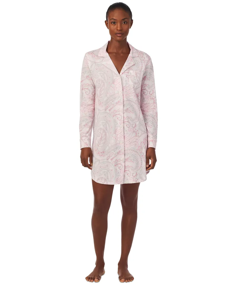 Lauren Ralph Lauren Classic Sateen Sleep Shirt Nightgown - Macy's