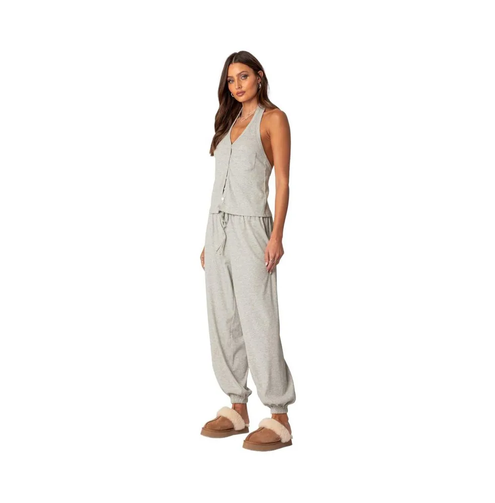 Women's Rosanna waffle pajama sweatpants - Gray