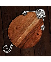 Godinger Monkey Design Acacia Wood Cheese Board with Cheese Server