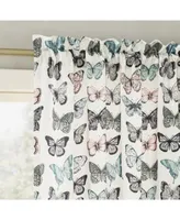 Marepesia Butterfly Print Room Darkening Rod Pocket Curtains