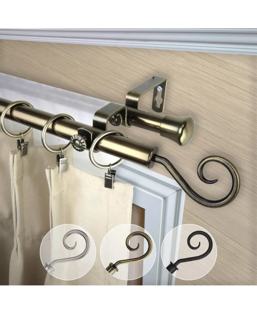 Curl 13/16" Double Curtain Rod 28-48"