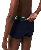 Lacoste Men's Casual Classic Colorful Waistband Trunk Set, 3 Pack