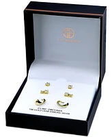 Giani Bernini 3-Pc. Set Cubic Zirconia Hoop & Stud Earrings, Created for Macy's