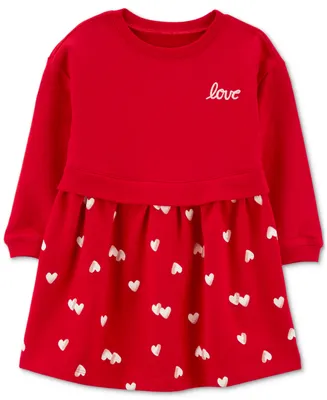 Carter's Toddler Girls Love Hearts Layered-Look Dress with Diaper Cover
