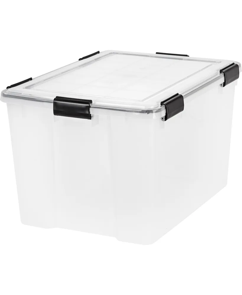 Iris USA Buckle Down Storage Box, Clear, 132 quart