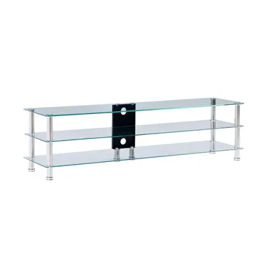 Tv Stand Transparent 59.1"x15.7"x15.7" Tempered Glass
