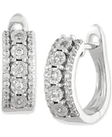 Forever Grown Diamonds Lab Grown Diamond Huggie Hoop Earrings (1/3 ct. t.w.) in Sterling Silver, 0.56"