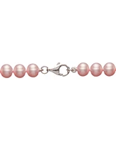Cultured Freshwater Pearl Necklace (7-7 1/2mm) and Drop Earrings (7x9mm) Set Sterling Silver
