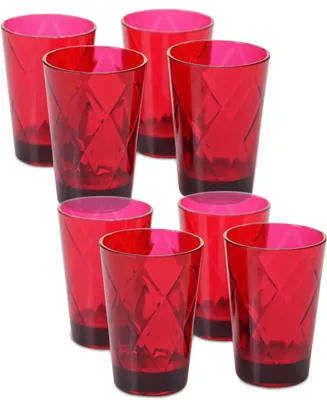 Certified International Ruby Diamond Acrylic Set of 8 Glasses