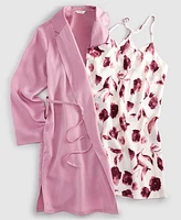 State of Day Women's Crepe de Chine Self-Tie Robe, Created for Macy's