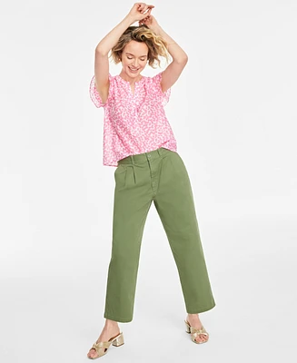 On 34th Women's Pleated Chino Ankle Pants, Created for Macy's