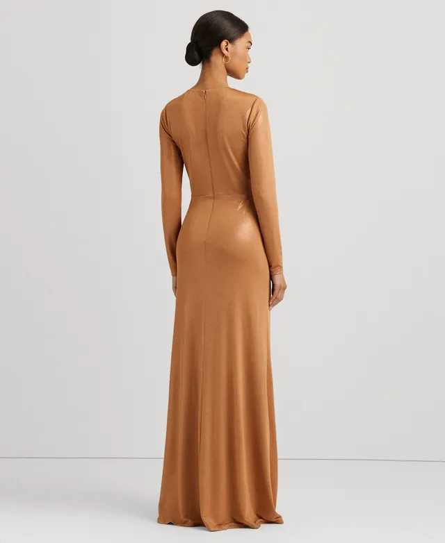 Lauren Ralph Lauren Women's Jersey Off-the-Shoulder Side-Slit Column Gown -  Macy's