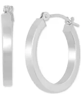 Polished Hoop Earrings in 14k White Gold (17mm)