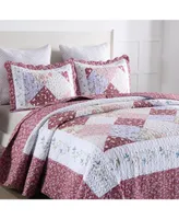 MarCielo 3 Piece Printed Quilt Set Bedspread Set B028