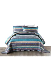 MarCielo 3 Pcs Bohemian Boho Quilt Bedspread Set B011