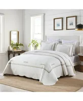 MarCielo 3-Piece 100% White Cotton Oversized Bedspread Quilt Set Sakura