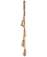 Rosemary Lane Metal Tibetan Inspired Decorative Cow Bell with Jute Hanging Rope